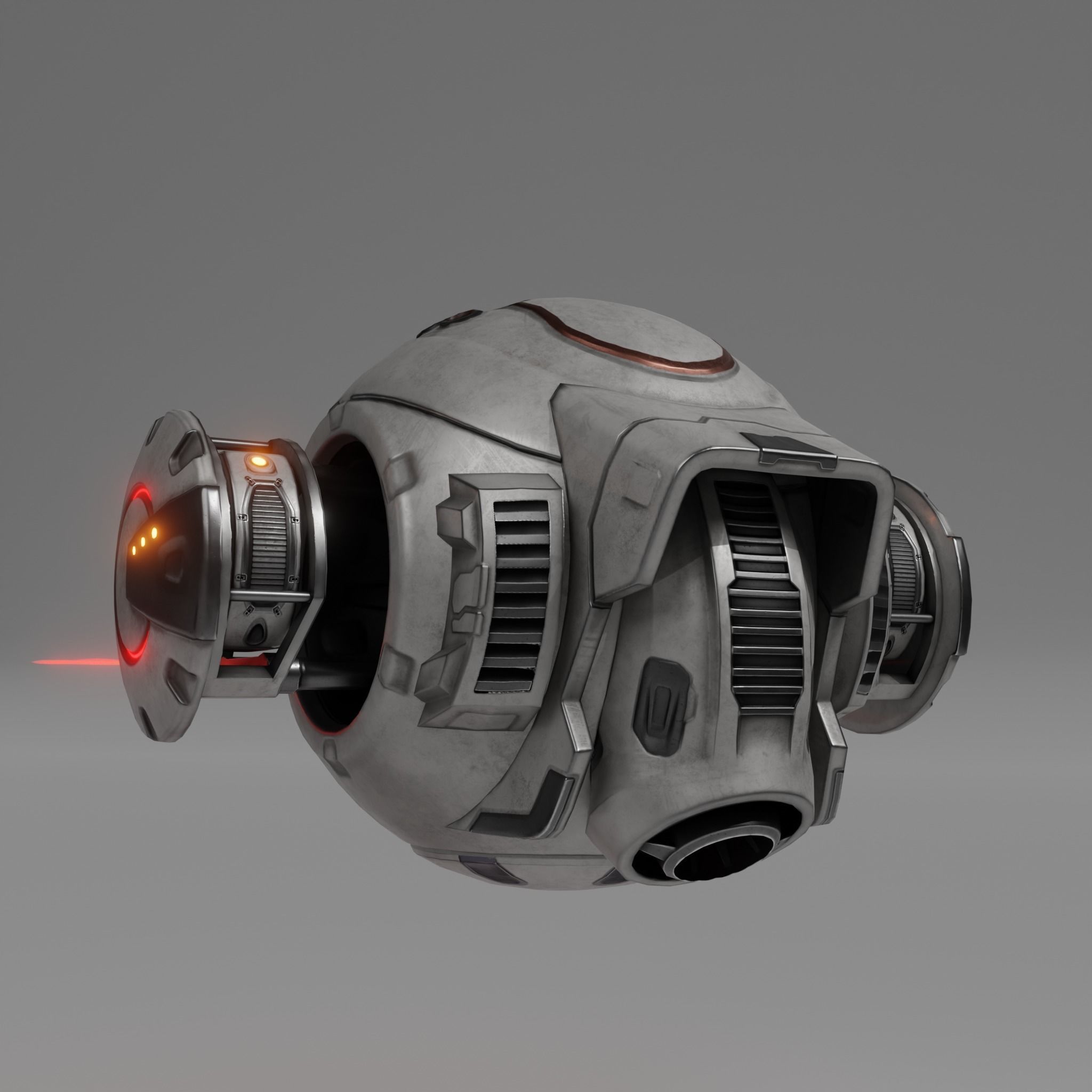 Sci-Fi Drone Low-poly 3D model_1