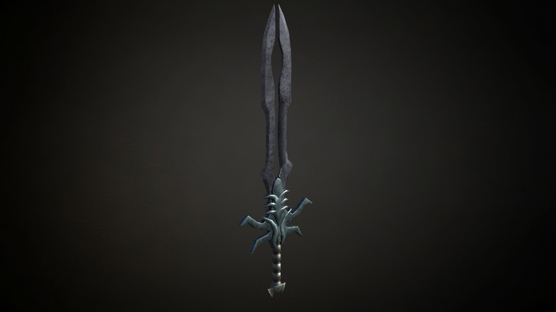 Medieval Evil Fantasy Sword Low-poly 3D model_4