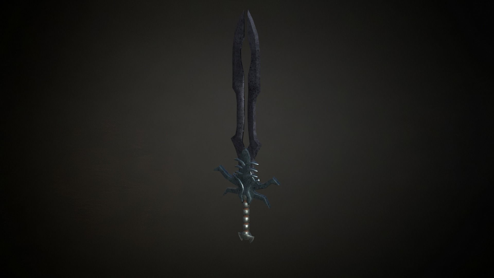 Medieval Evil Fantasy Sword Low-poly 3D model_9