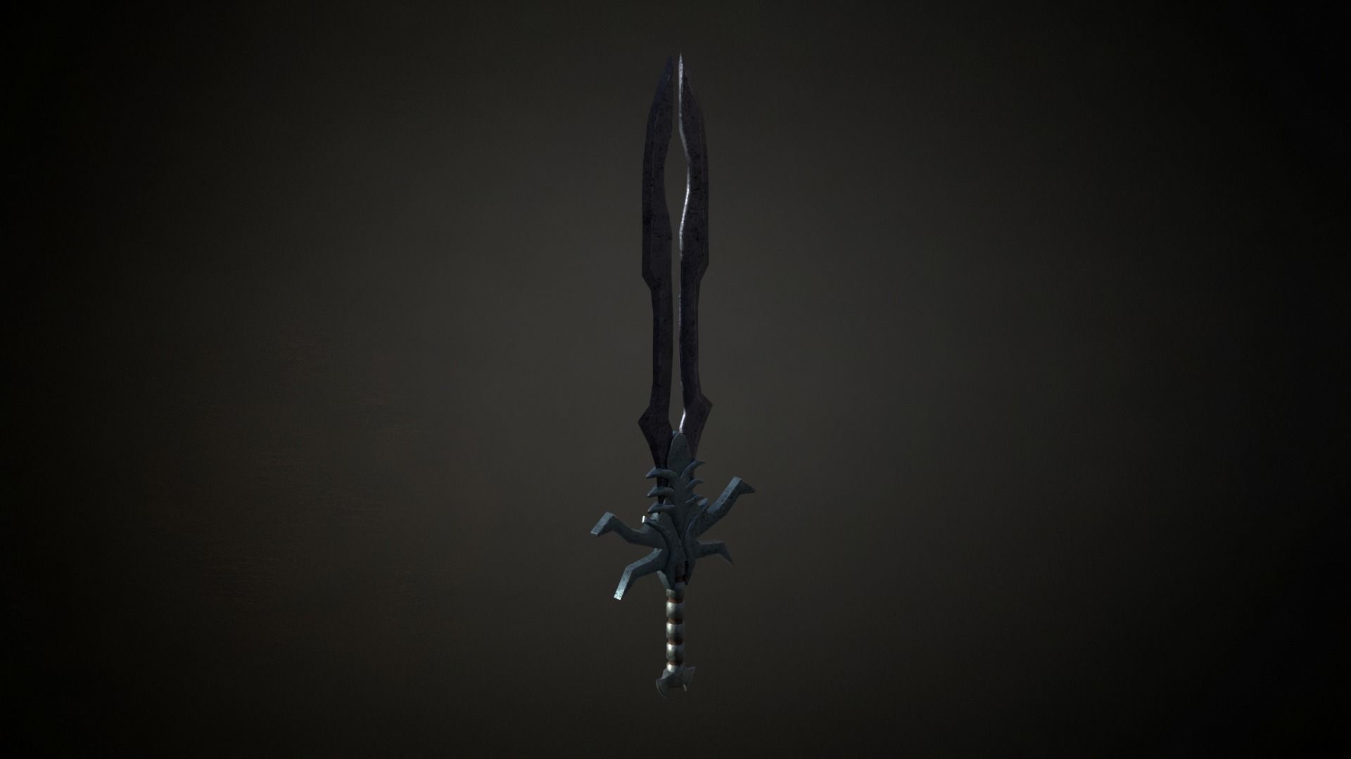 Medieval Evil Fantasy Sword Low-poly 3D model_3