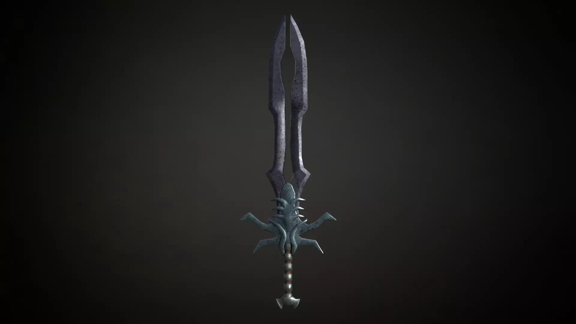 Medieval Evil Fantasy Sword Low-poly 3D model_0
