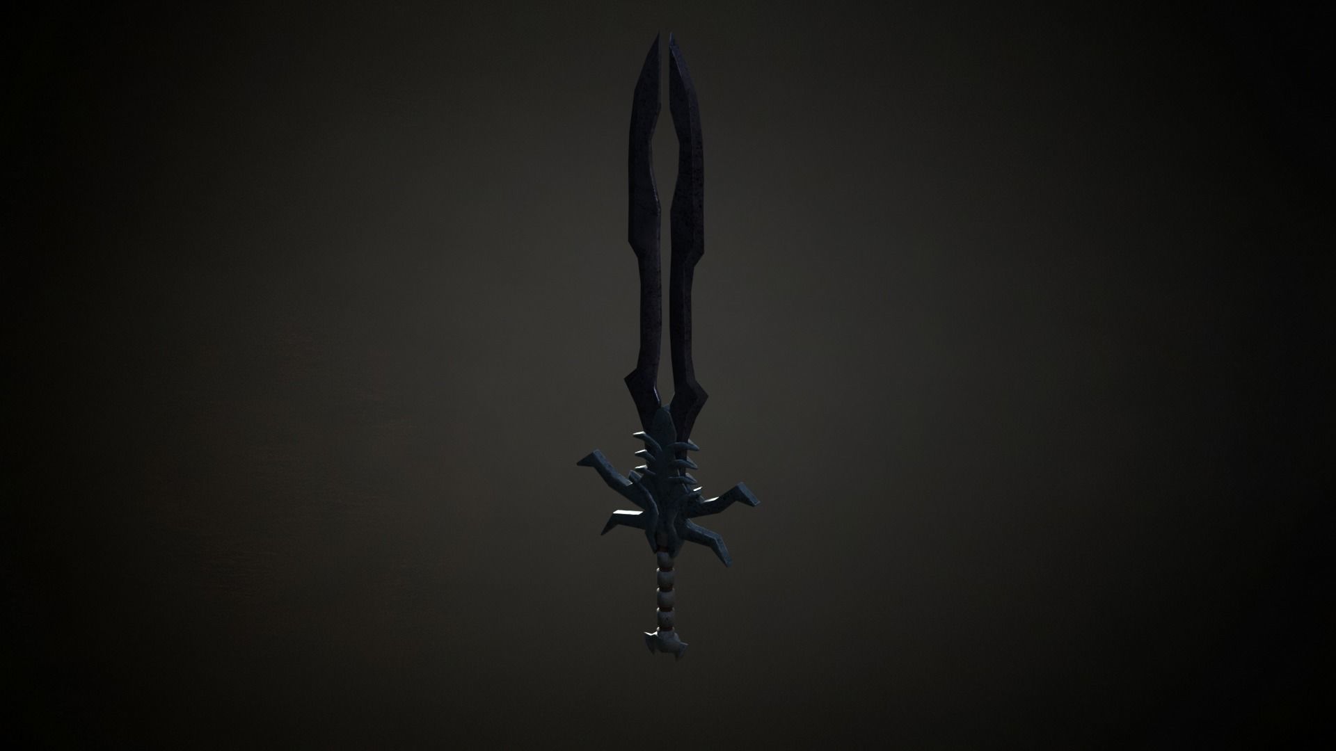 Medieval Evil Fantasy Sword Low-poly 3D model_2