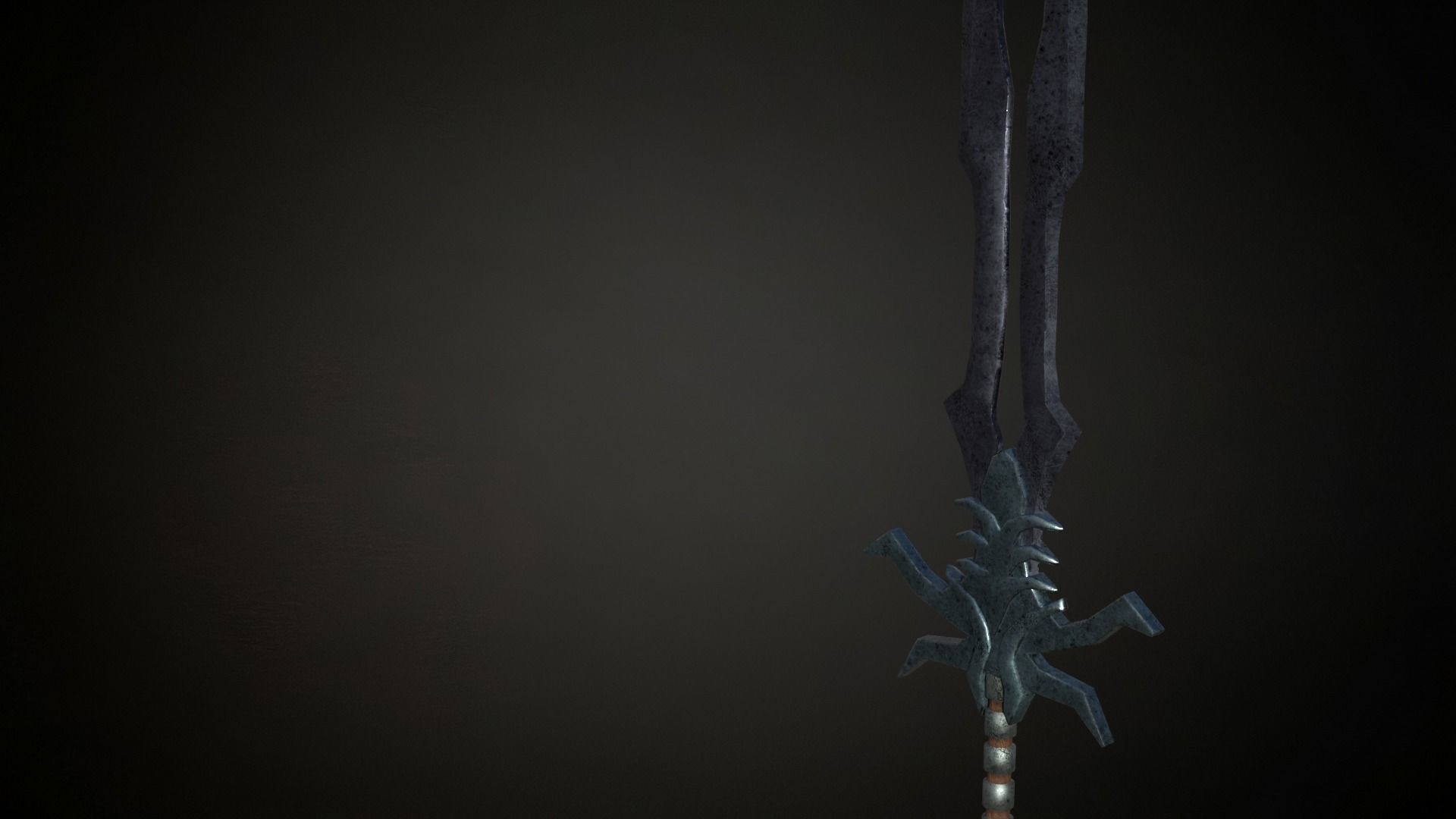 Medieval Evil Fantasy Sword Low-poly 3D model_1