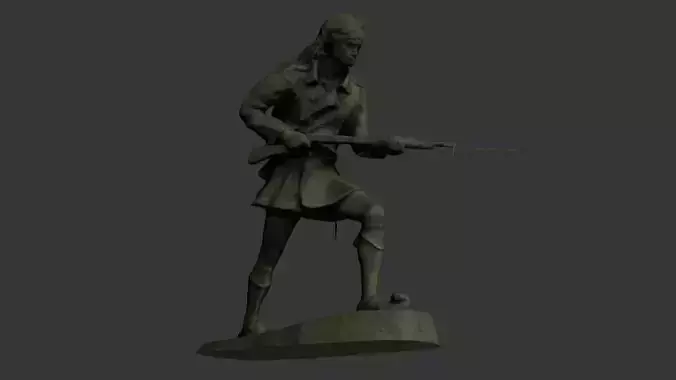 Unknown Soldier Statue Low-poly 3D model