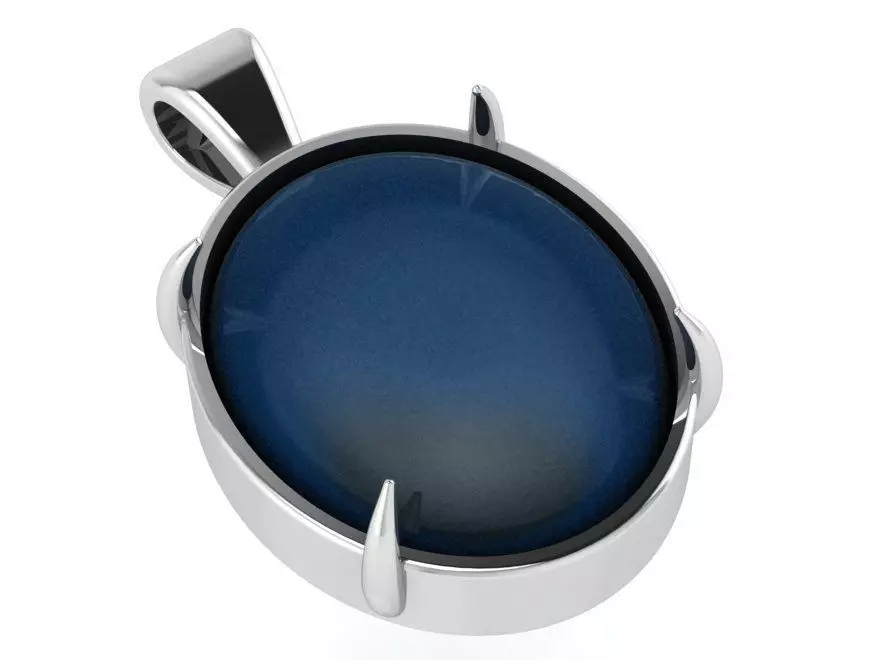 Oval Cabochon Pendant 0801 3D print model_0