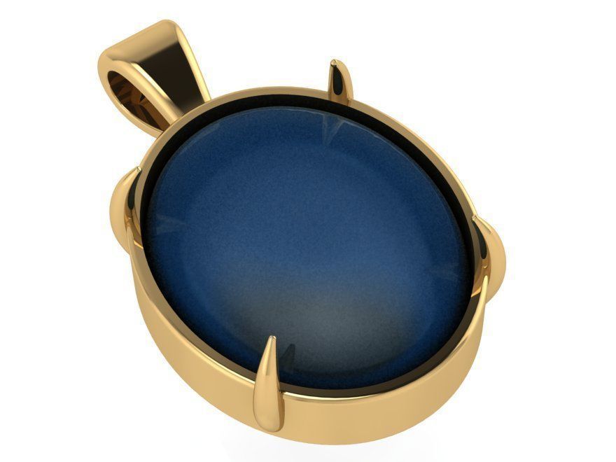 Oval Cabochon Pendant 0801 3D print model_1