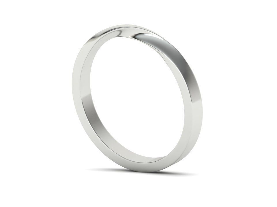 Twisted Wedding Band Mobius Wedding Band Bent Band 2mm wide 3D print model_24