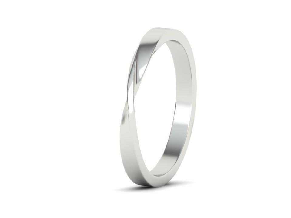 Twisted Wedding Band Mobius Wedding Band Bent Band 2mm wide 3D print model_33