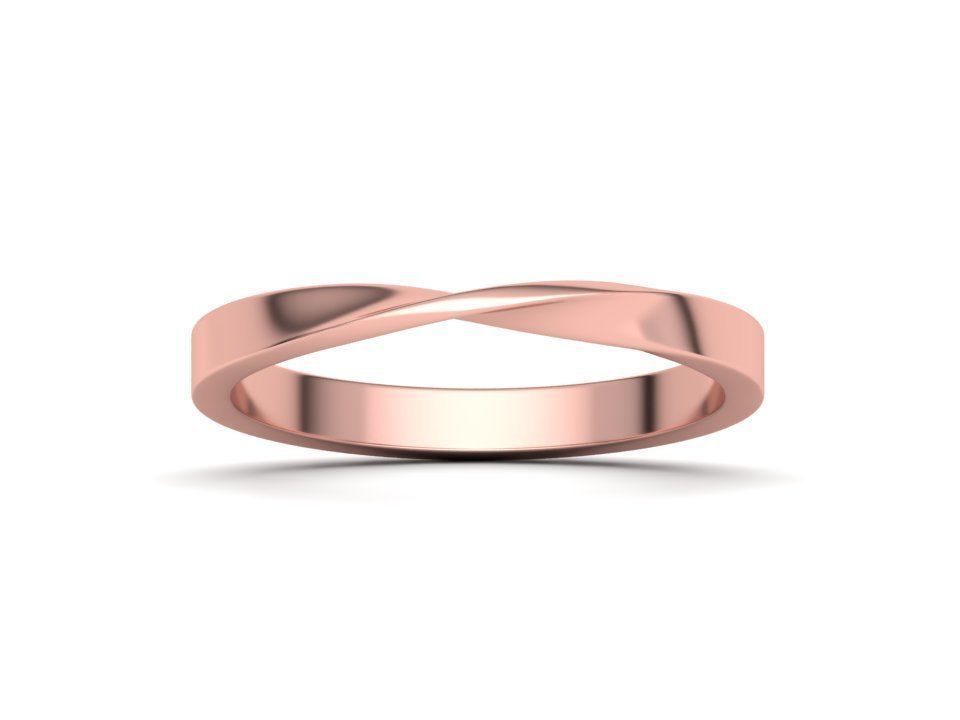 Twisted Wedding Band Mobius Wedding Band Bent Band 2mm wide 3D print model_16