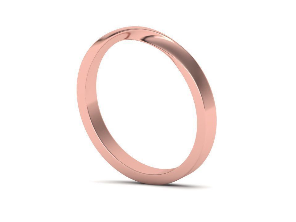 Twisted Wedding Band Mobius Wedding Band Bent Band 2mm wide 3D print model_22