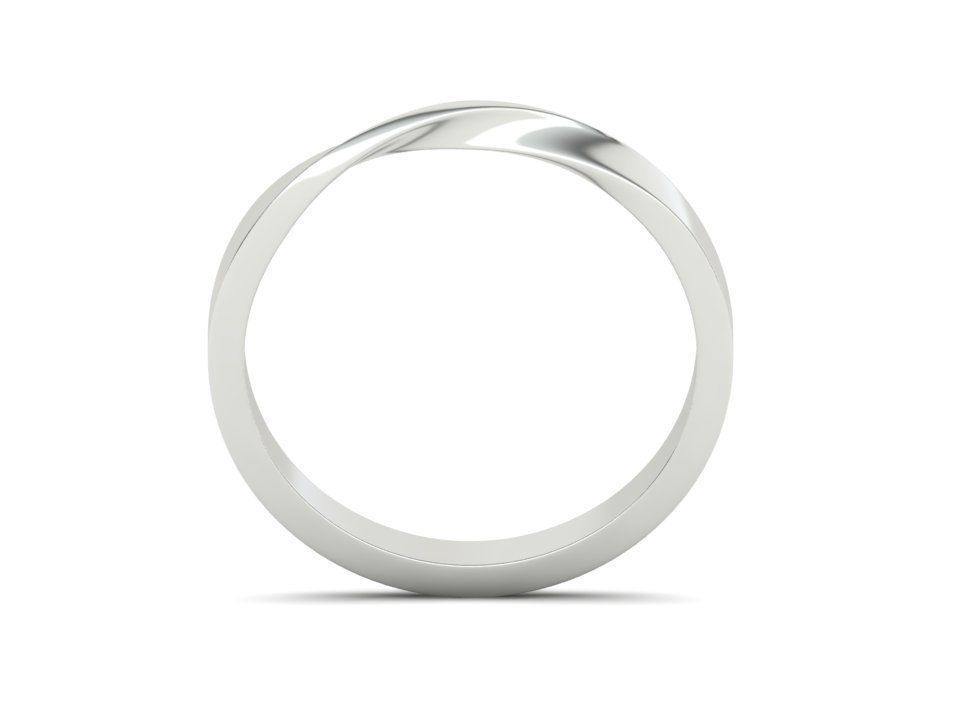 Twisted Wedding Band Mobius Wedding Band Bent Band 2mm wide 3D print model_21