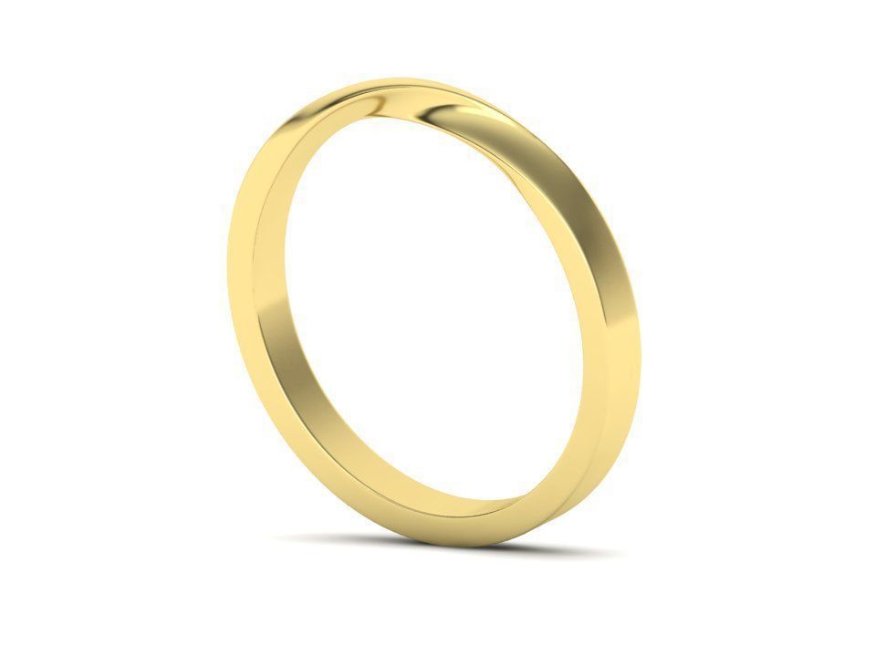Twisted Wedding Band Mobius Wedding Band Bent Band 2mm wide 3D print model_23