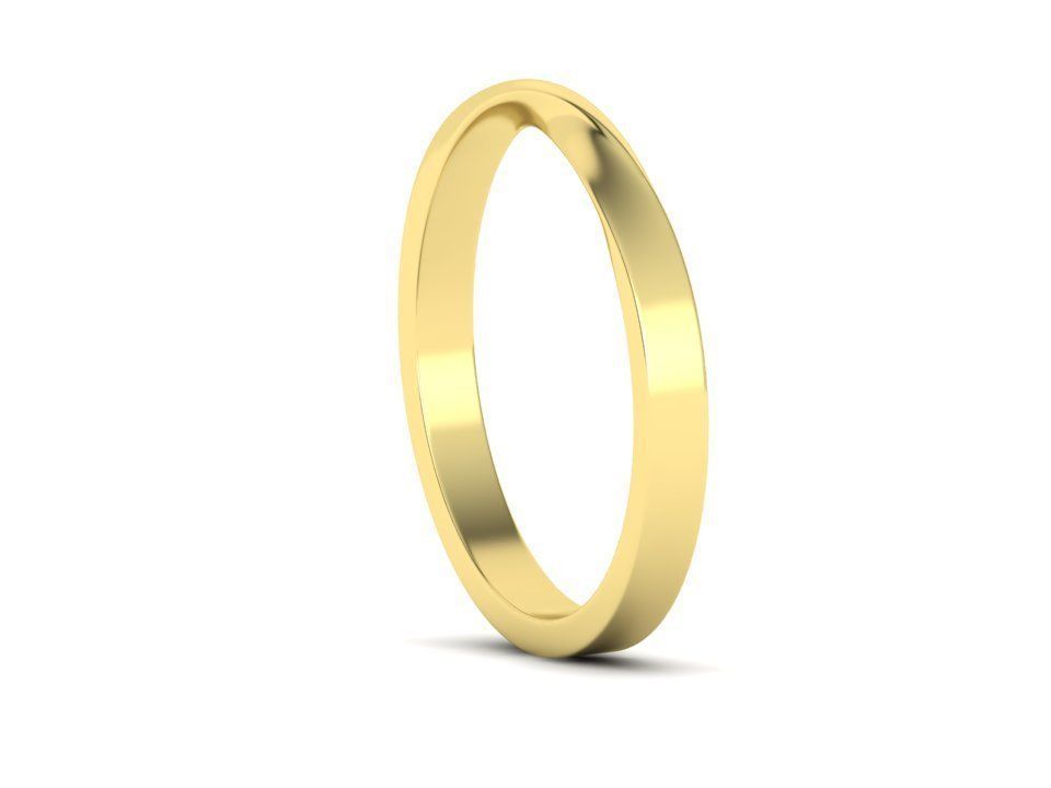 Twisted Wedding Band Mobius Wedding Band Bent Band 2mm wide 3D print model_26