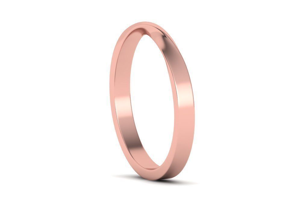 Twisted Wedding Band Mobius Wedding Band Bent Band 2mm wide 3D print model_25