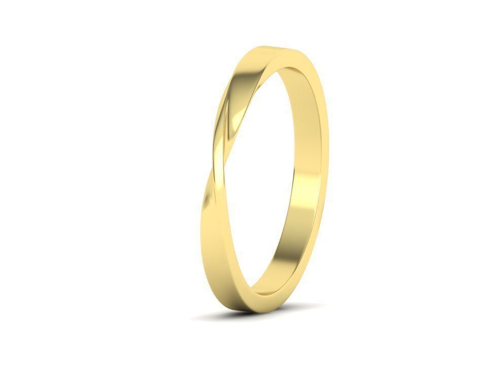 Twisted Wedding Band Mobius Wedding Band Bent Band 2mm wide 3D print model_32