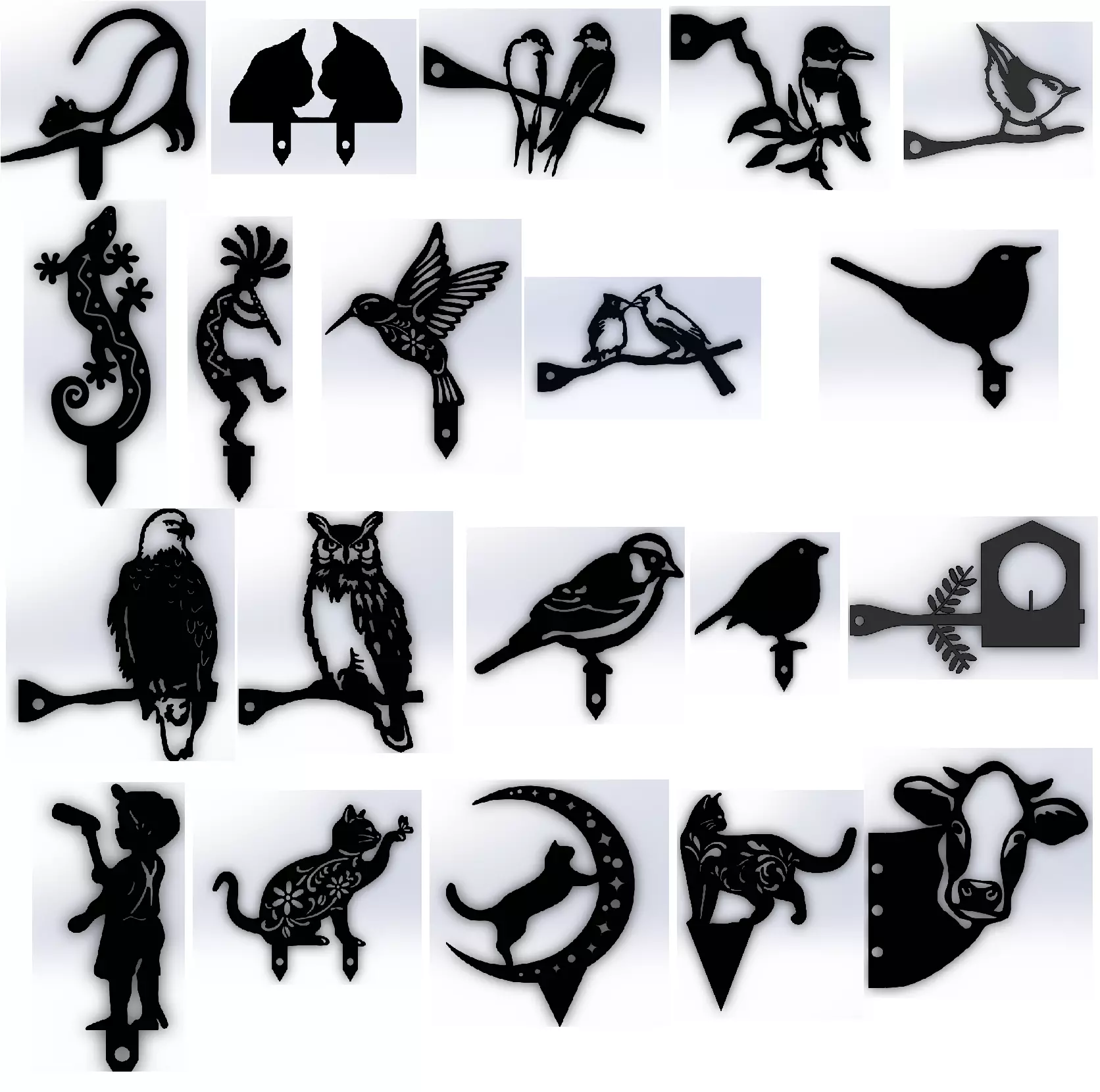 Garden plant decoration sticks inserts bundle 3D print model