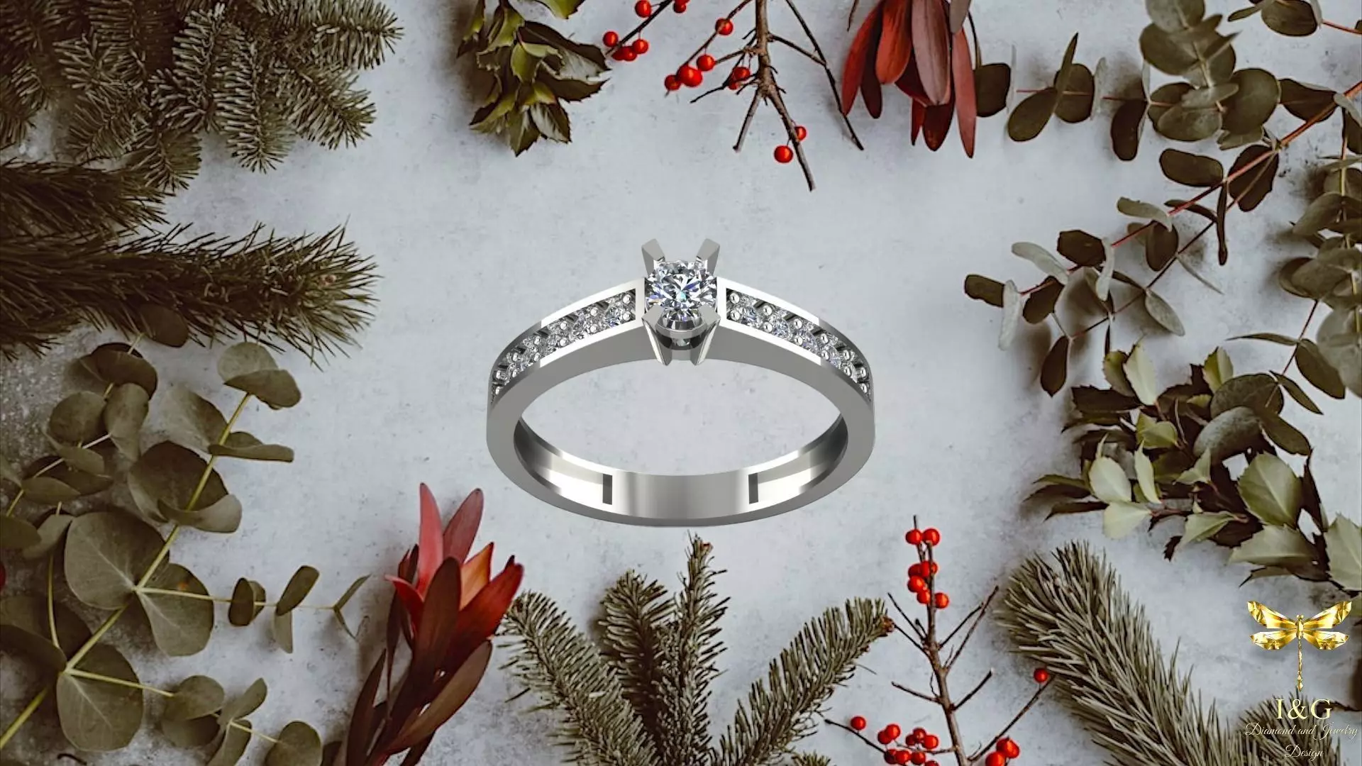 Diamond ring Free 3D model