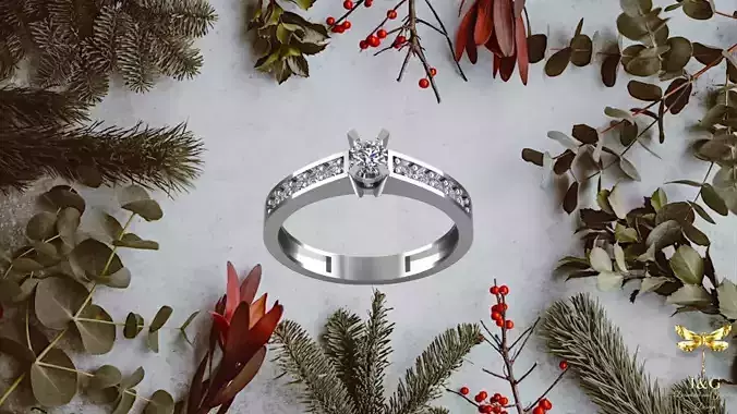 Diamond ring Free 3D model