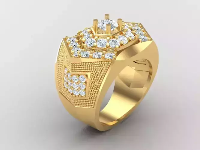 Diamond Man Ring 1MR5 3D print model