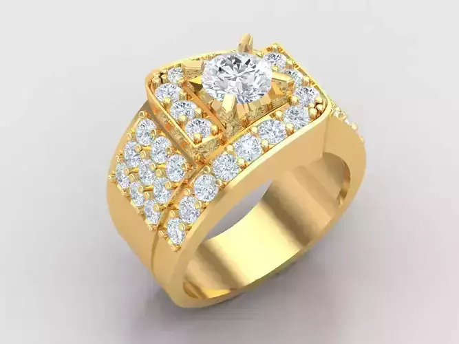 Diamond Man Ring 1MR4 3D print model