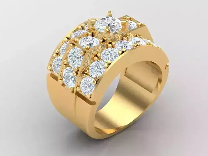 Diamond Man Ring 1MR3 3D print model