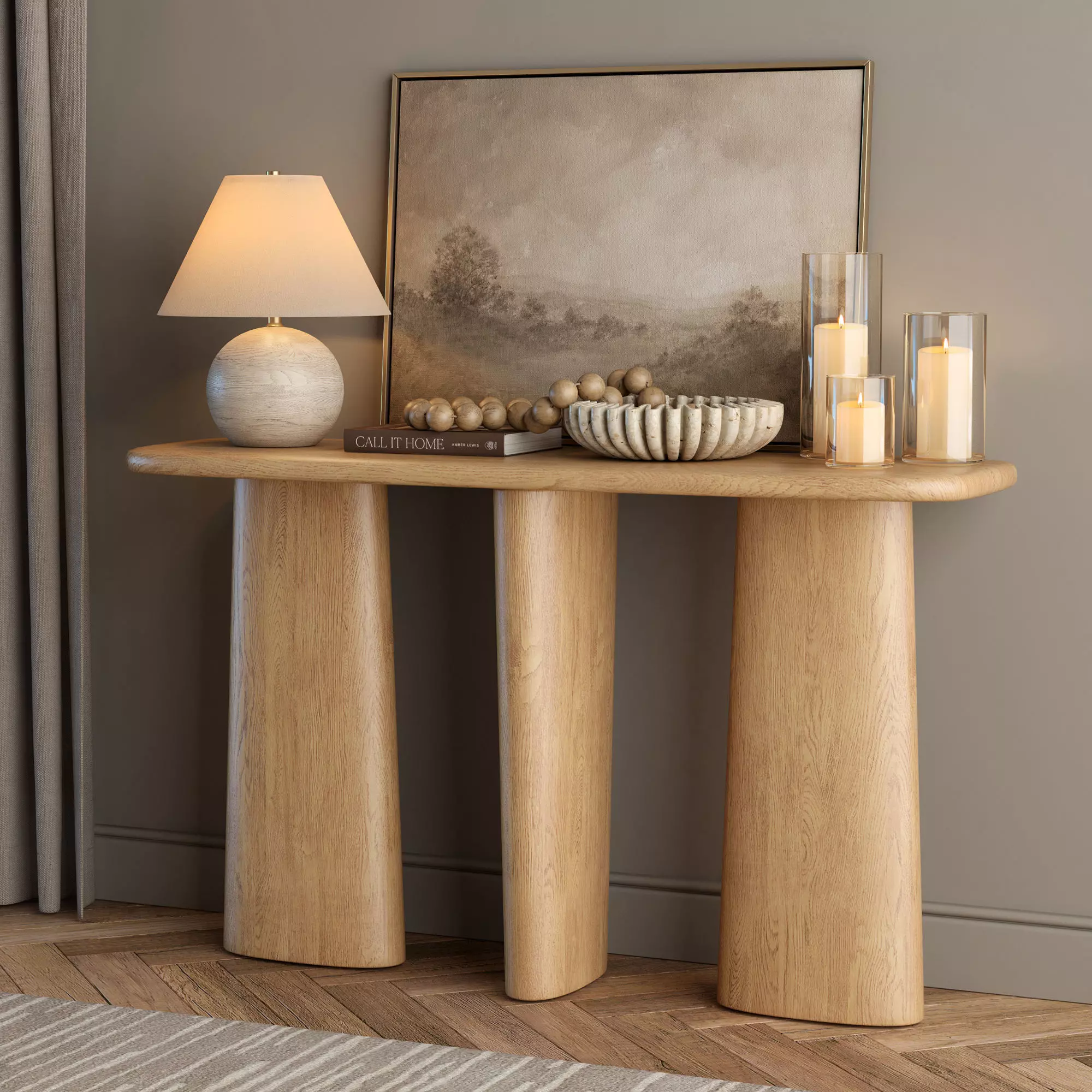 Console table with decor collection 3D Model Pack