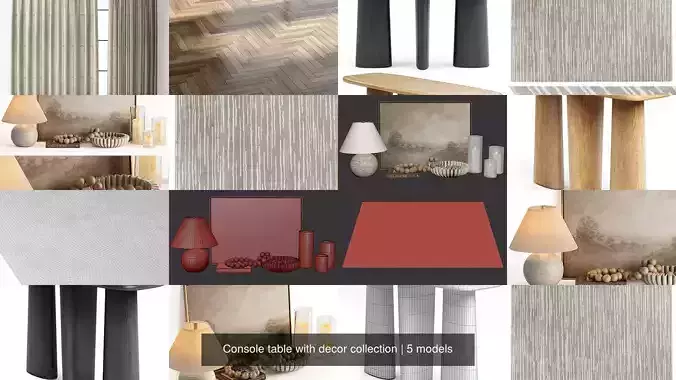 Console table with decor collection
