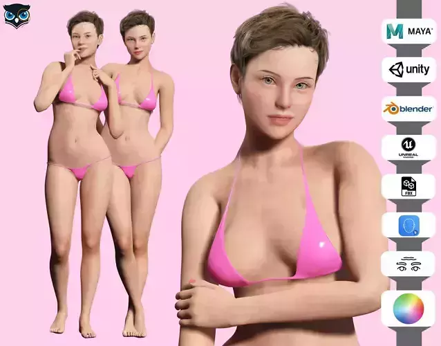 Amelia - Perfect Base Shape V3 Low-poly 3D model