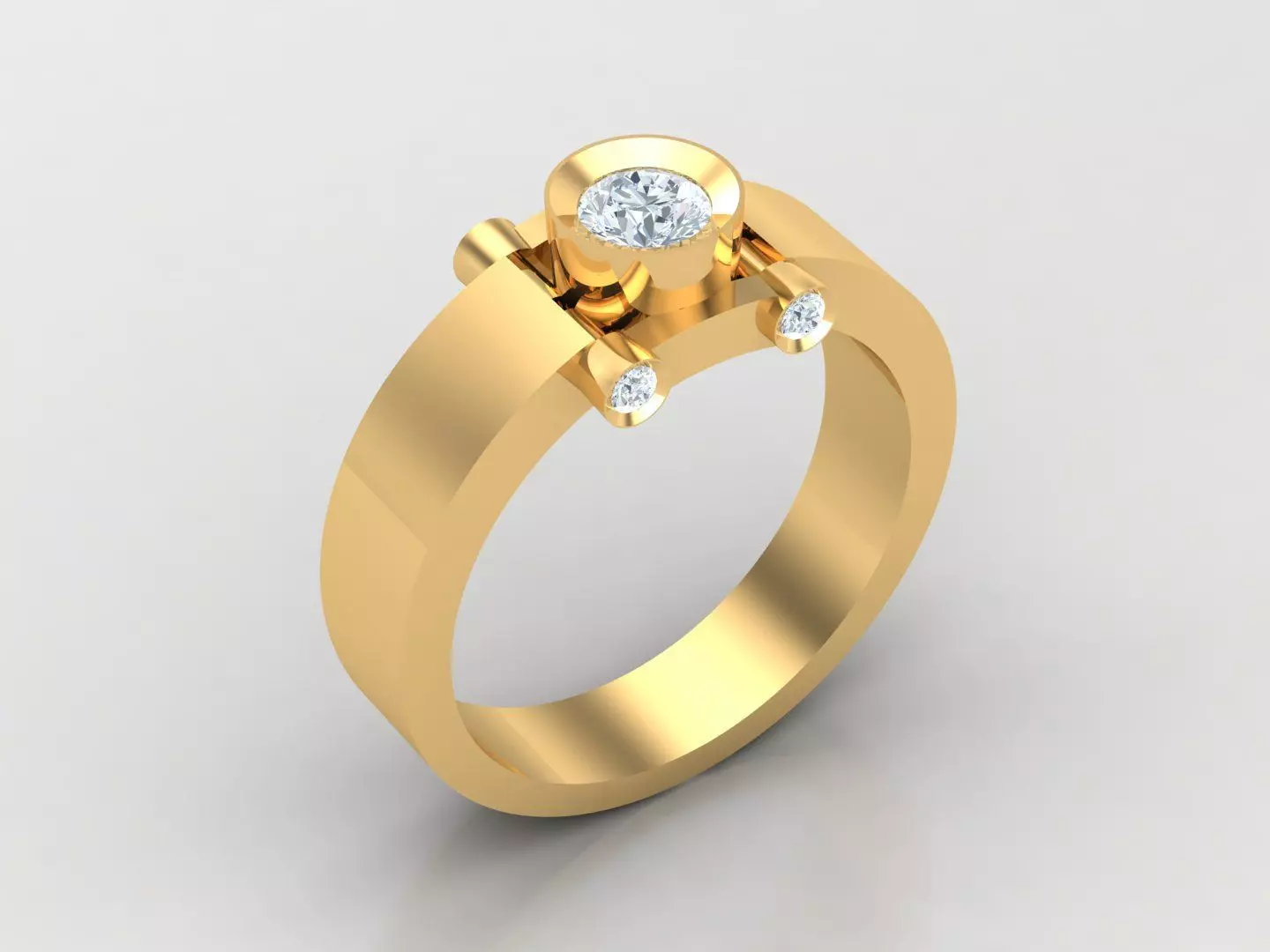Diamond Man Ring 1MR18 3D print model