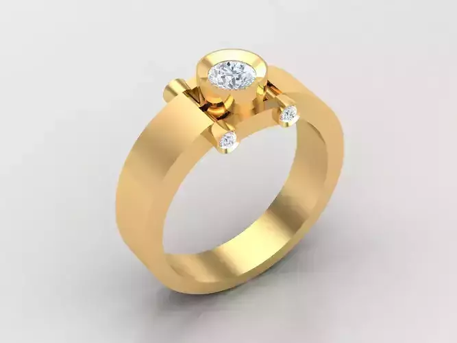Diamond Man Ring 1MR18 3D print model