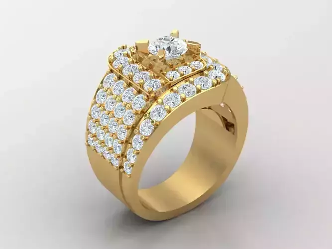 Diamond Man Ring 1MR16 3D print model
