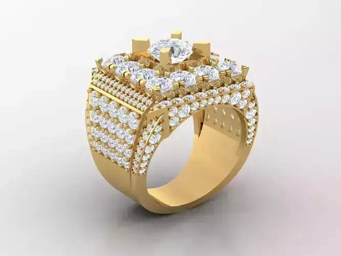 Diamond Man Ring 1MR12 3D print model