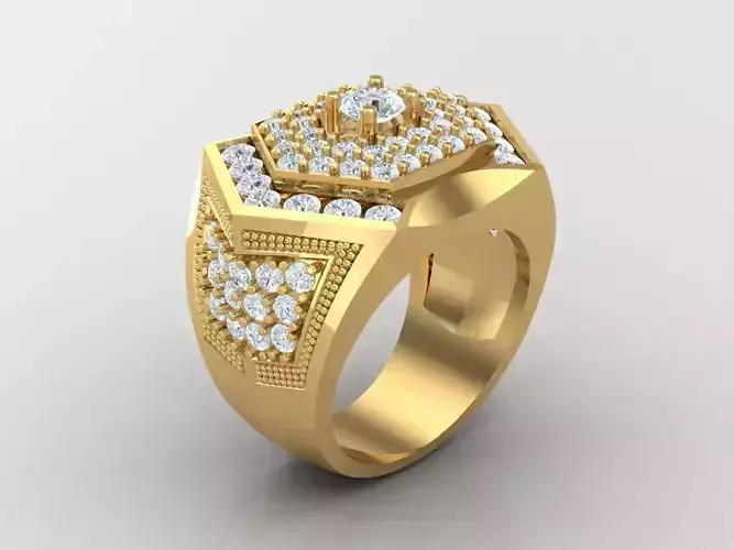 Diamond Man Ring 1MR11 3D print model
