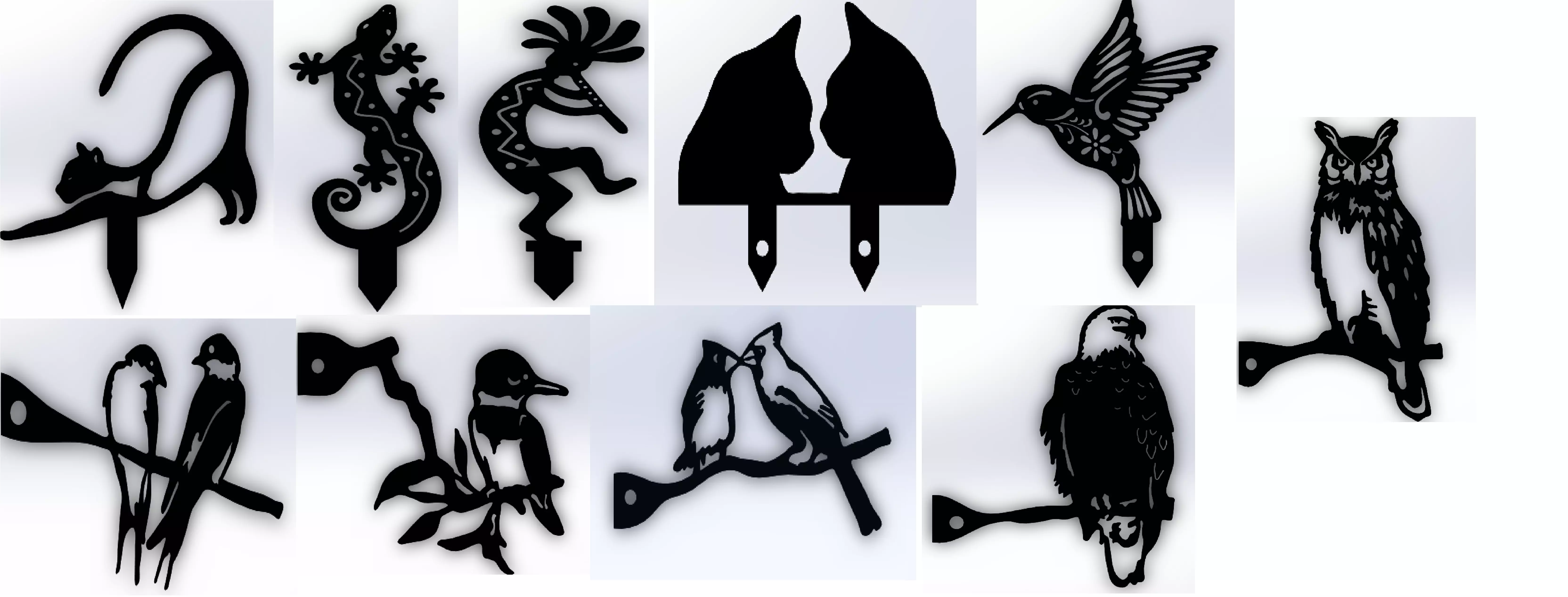 Garden plant decoration sticks inserts bundle 3D print model