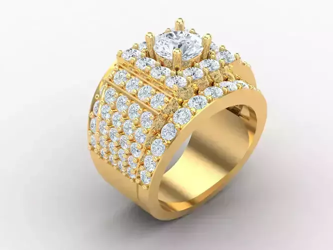 Diamond Man Ring 1MR1 3D print model