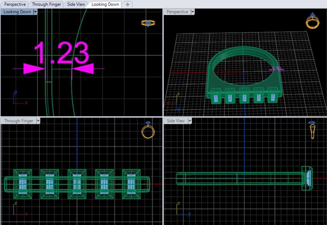 Diamond ring 3D print model_10