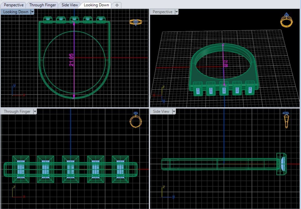 Diamond ring 3D print model_8
