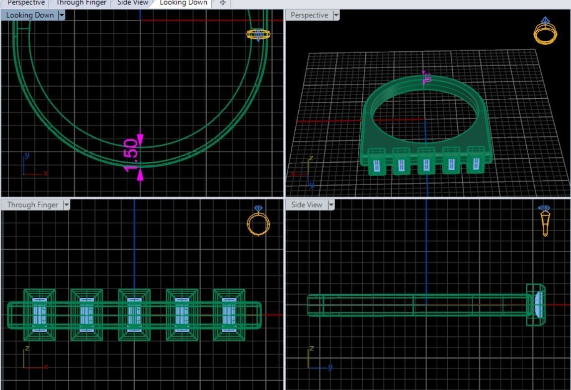 Diamond ring 3D print model_9
