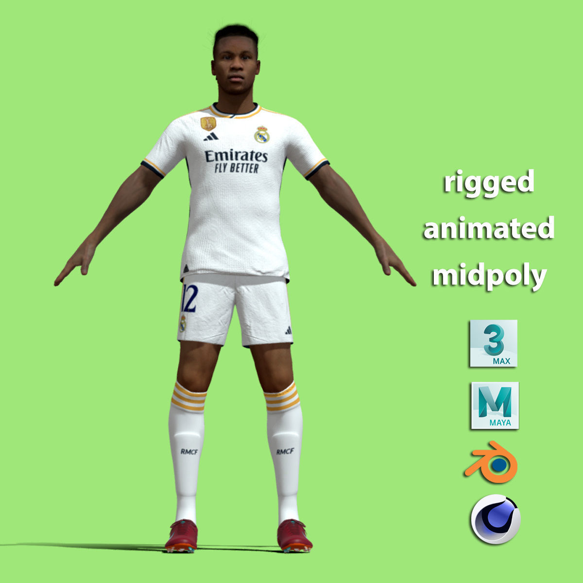 T-Pose Camavinga Real Madrid 23-24 3D model_1