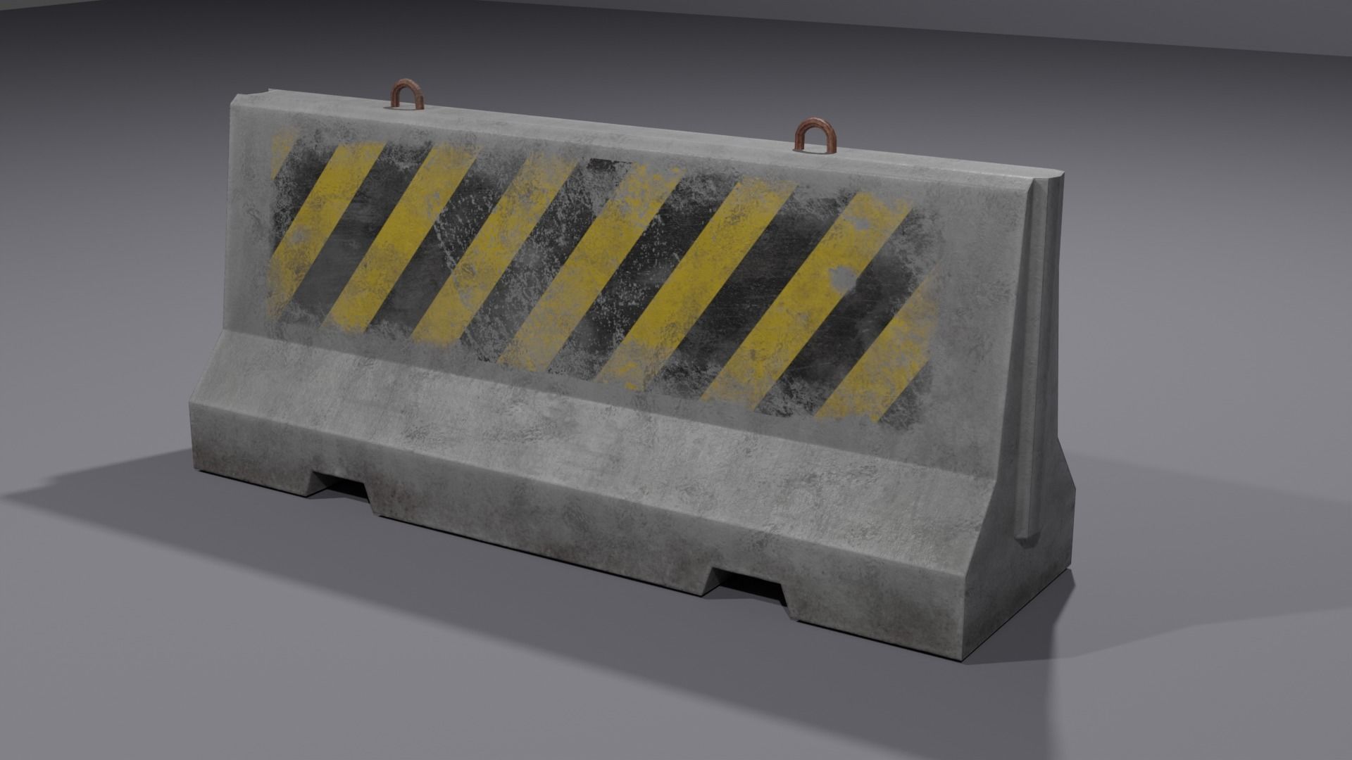 Concrete barriers - PBR Game Ready model Low-poly 3D model_19