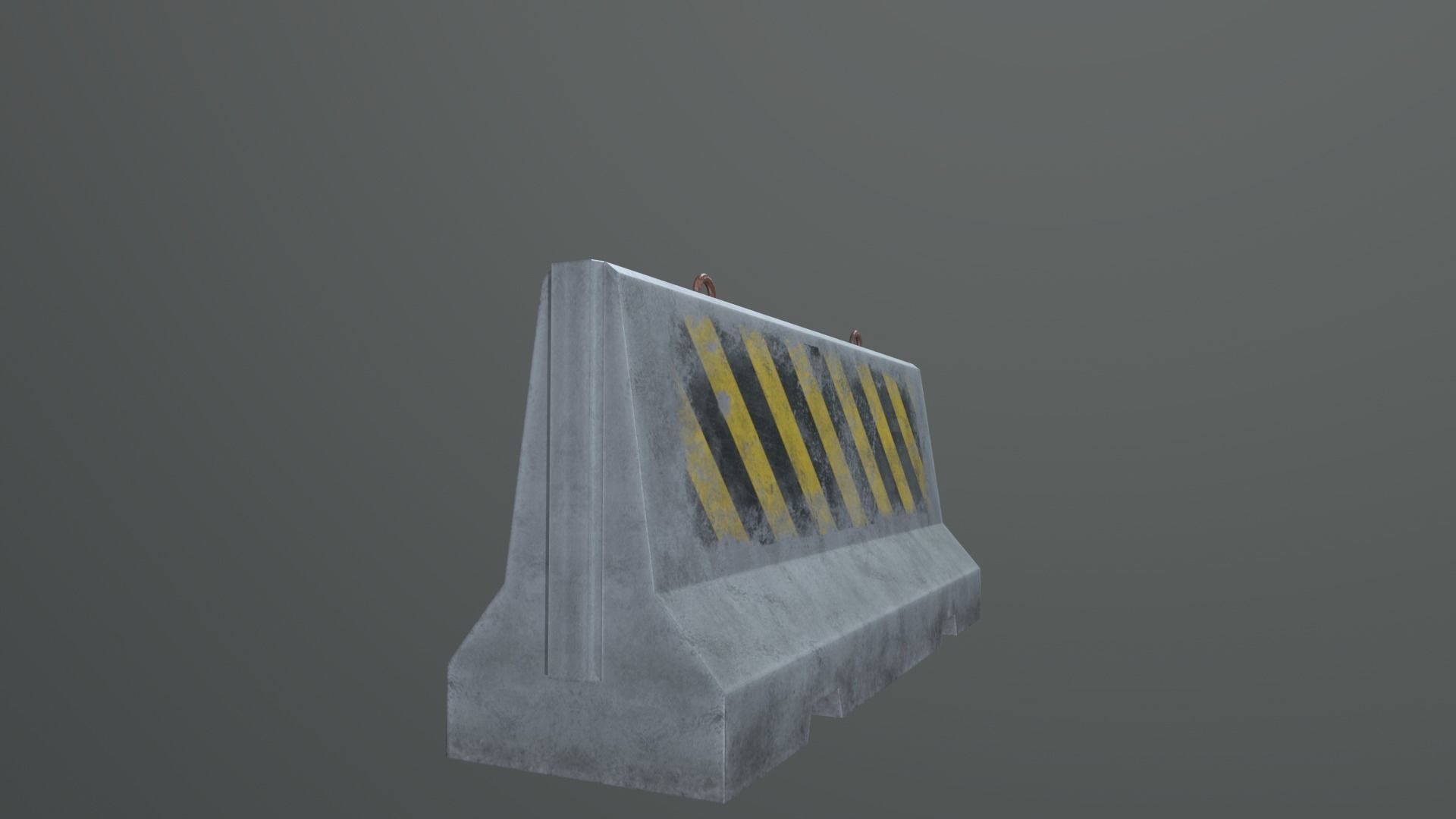 Concrete barriers - PBR Game Ready model Low-poly 3D model_10