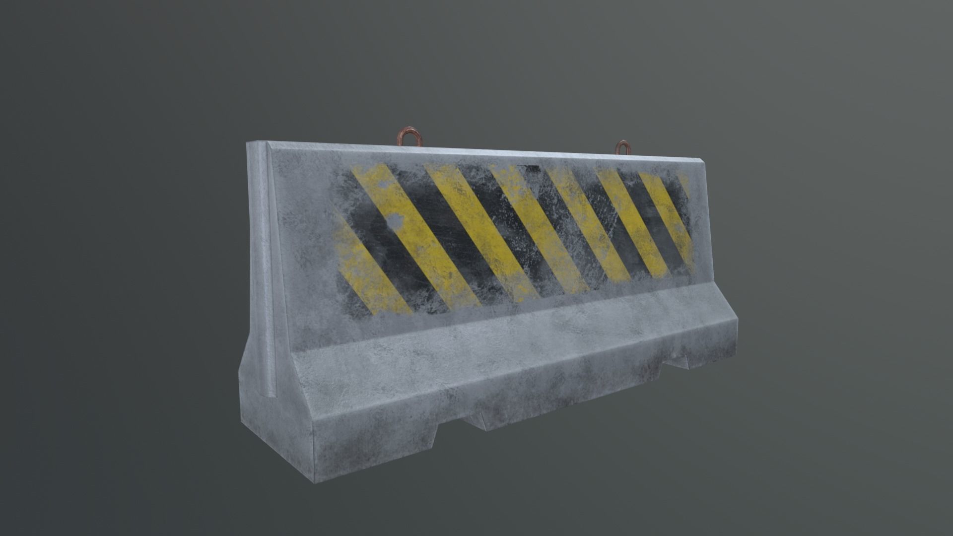 Concrete barriers - PBR Game Ready model Low-poly 3D model_7