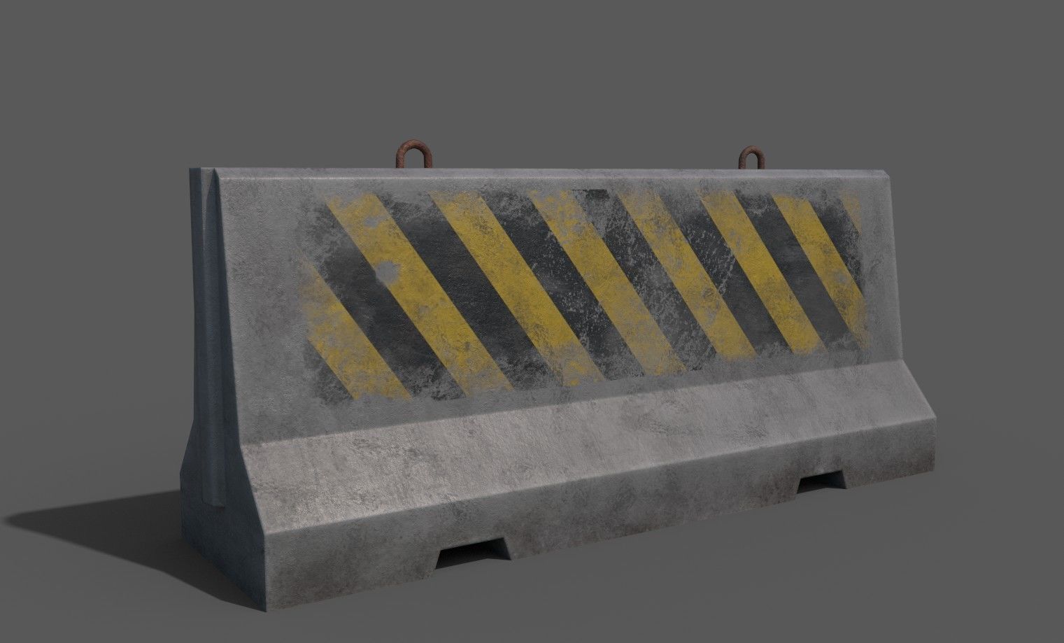 Concrete barriers - PBR Game Ready model Low-poly 3D model_4