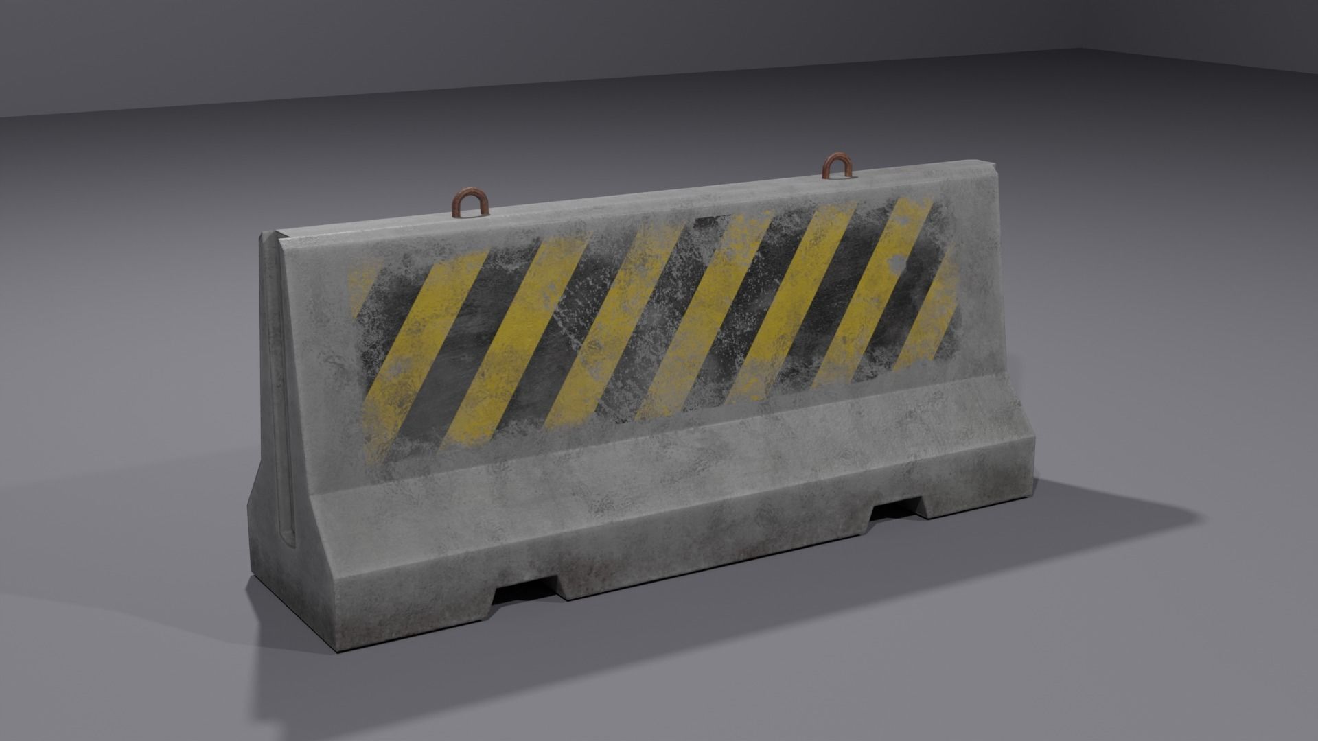 Concrete barriers - PBR Game Ready model Low-poly 3D model_21