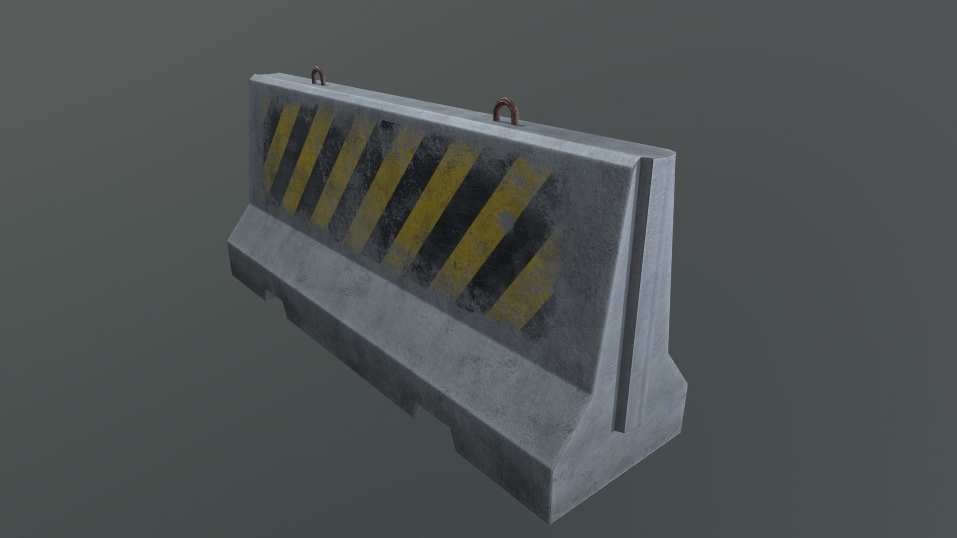 Concrete barriers - PBR Game Ready model Low-poly 3D model_12