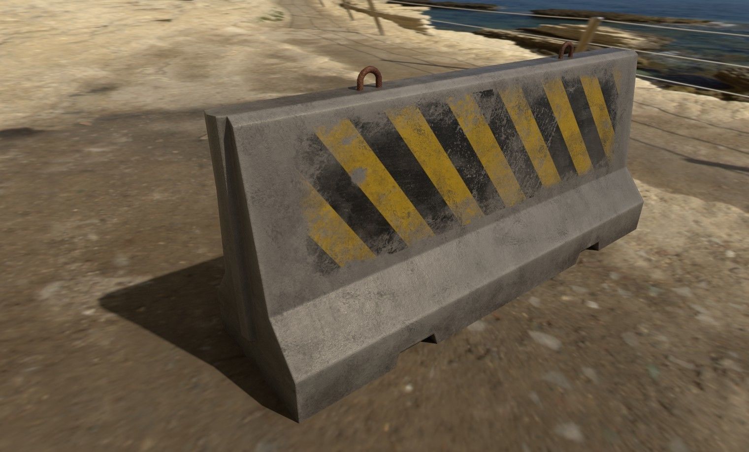 Concrete barriers - PBR Game Ready model Low-poly 3D model_23