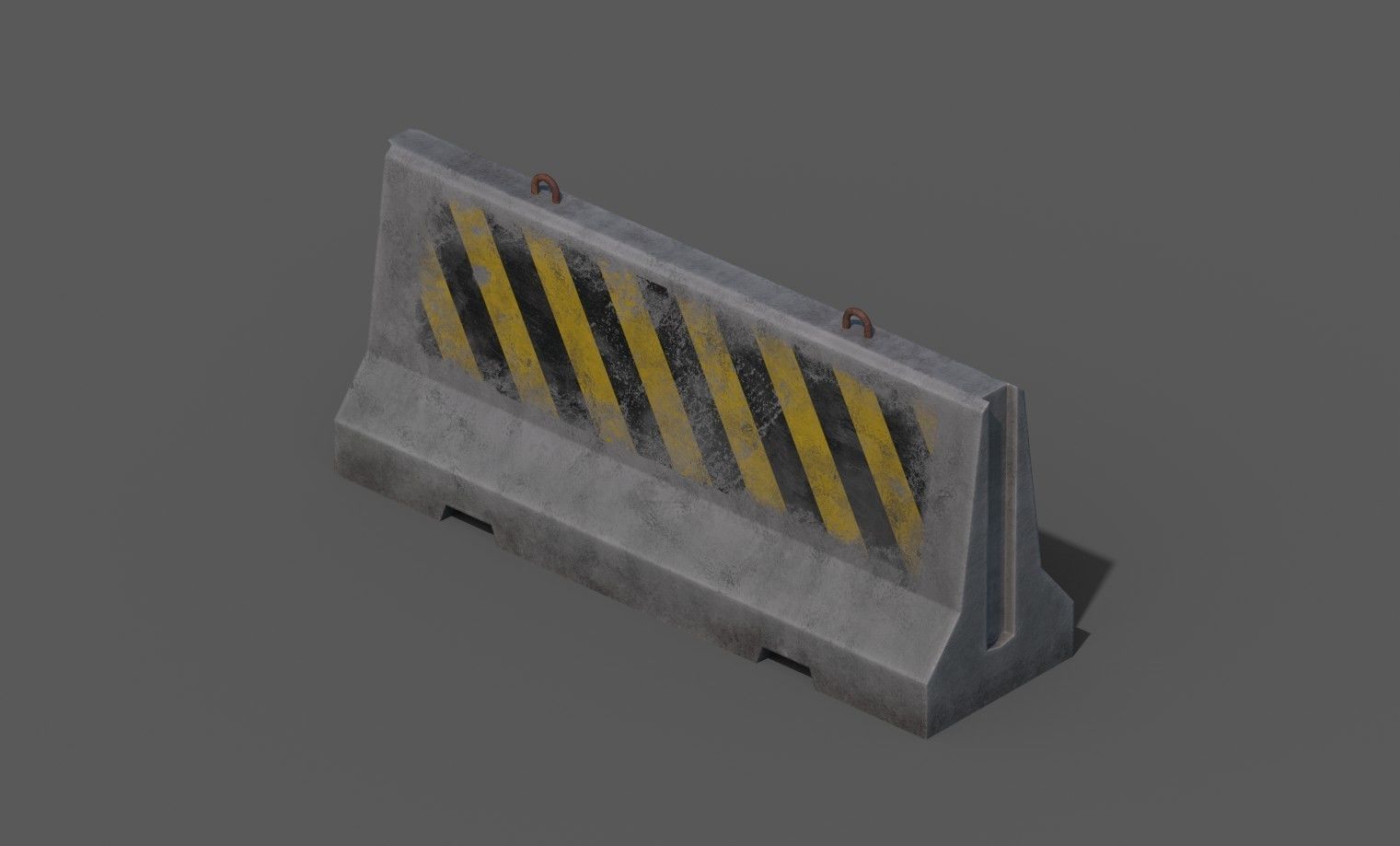 Concrete barriers - PBR Game Ready model Low-poly 3D model_2