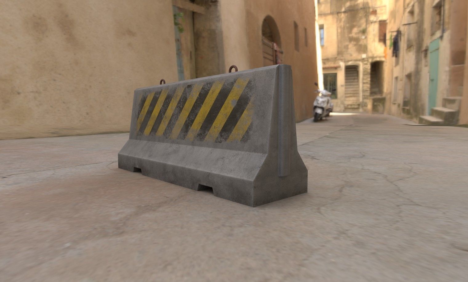 Concrete barriers - PBR Game Ready model Low-poly 3D model_20
