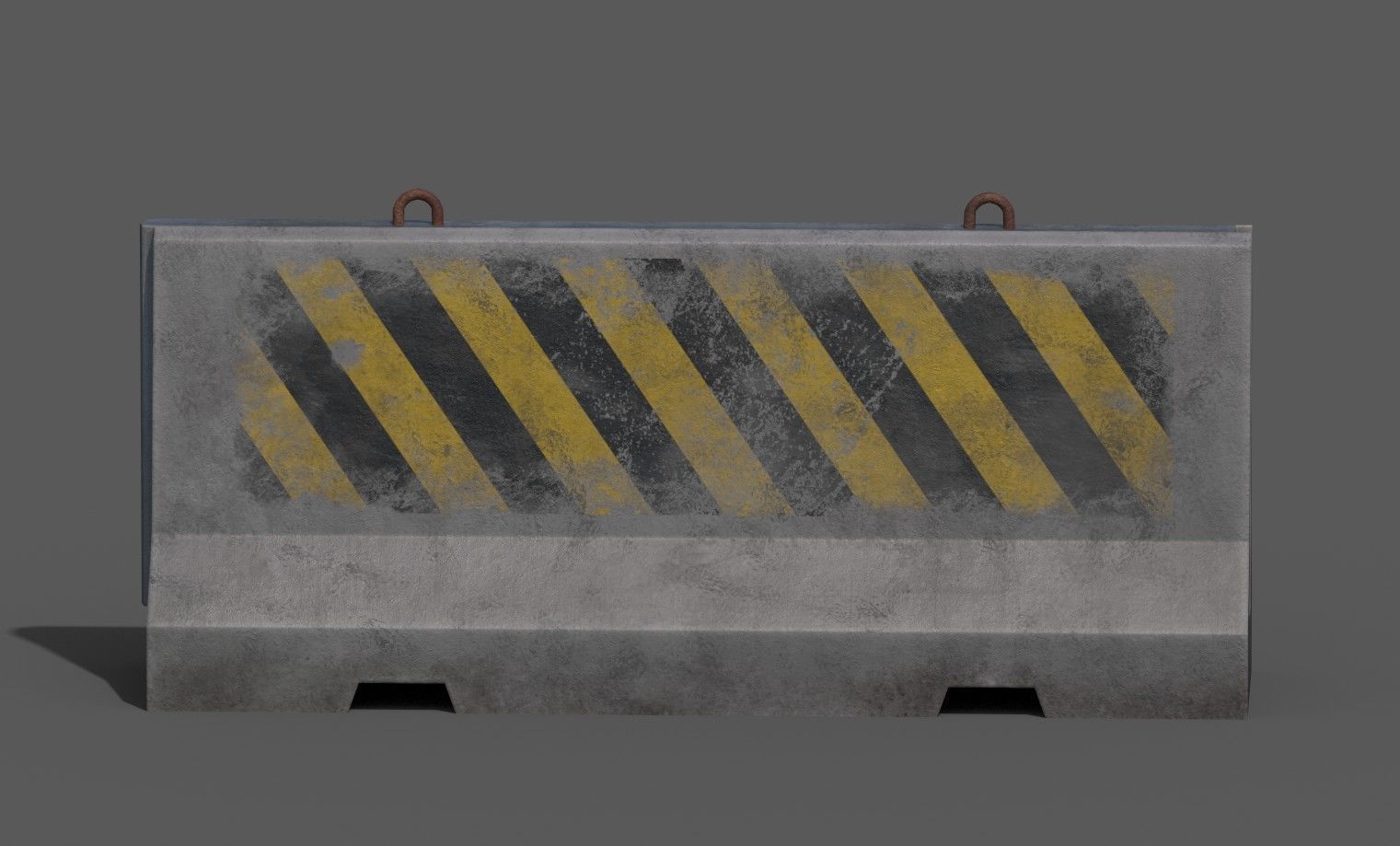 Concrete barriers - PBR Game Ready model Low-poly 3D model_3