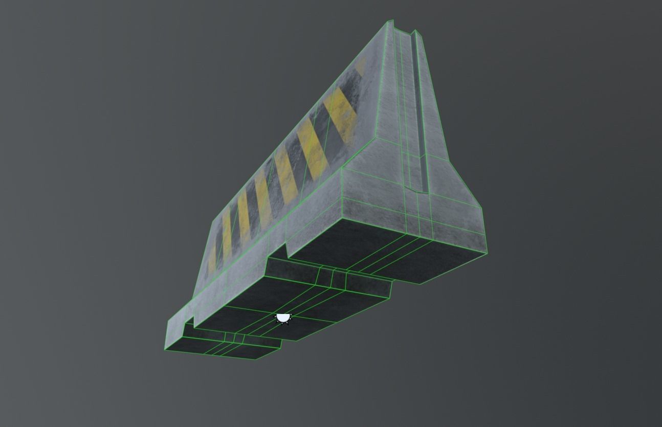 Concrete barriers - PBR Game Ready model Low-poly 3D model_29